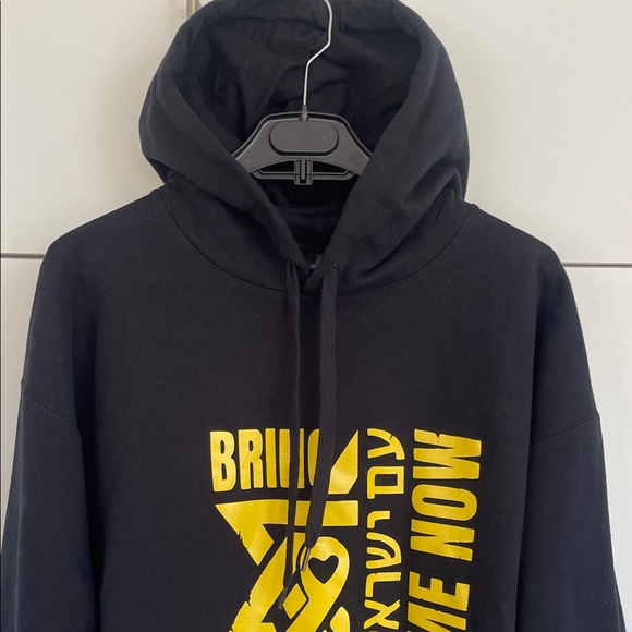 NWOT: BRING THEM HOME NOW Black Hoodie with Yellow Print NEW - Picture 10 of 16